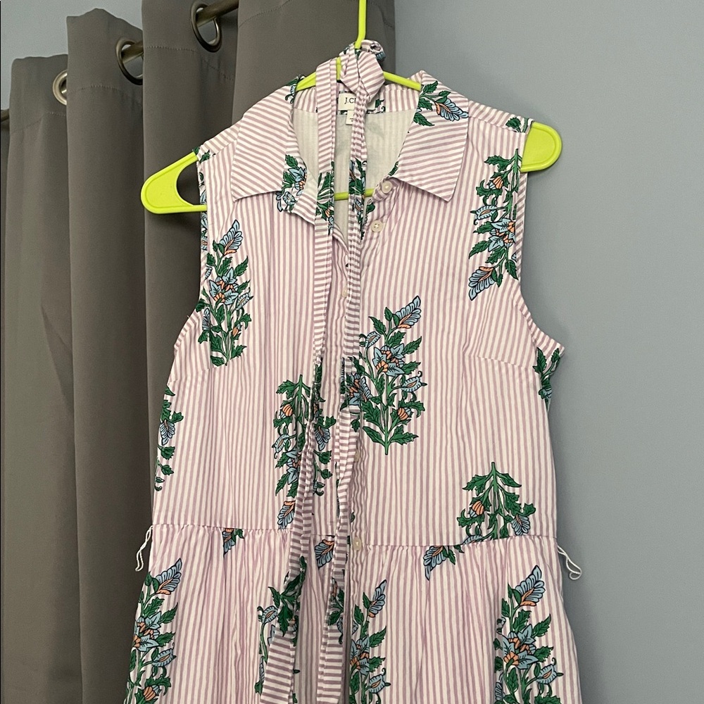 J. Crew Striped Floral Maxi Dress - Pink and Green - Picture 3 of 3